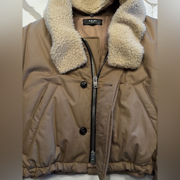 Amiri Short Parka Jacket in Dark Khaki - Sz M - Picture 8 of 15
